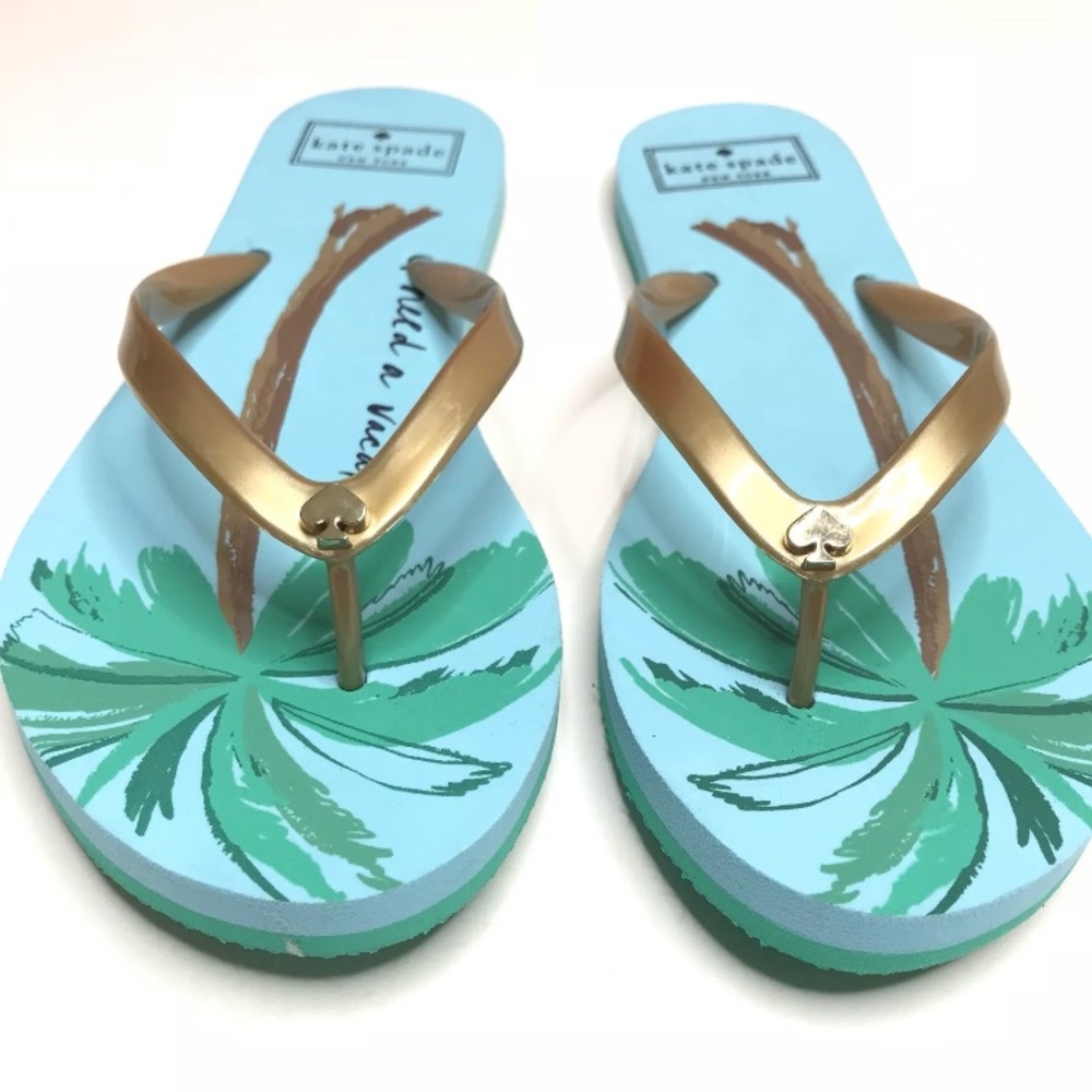 Kate Spade Flip Flops NEW I Need A Vacation - Picture 3 of 8